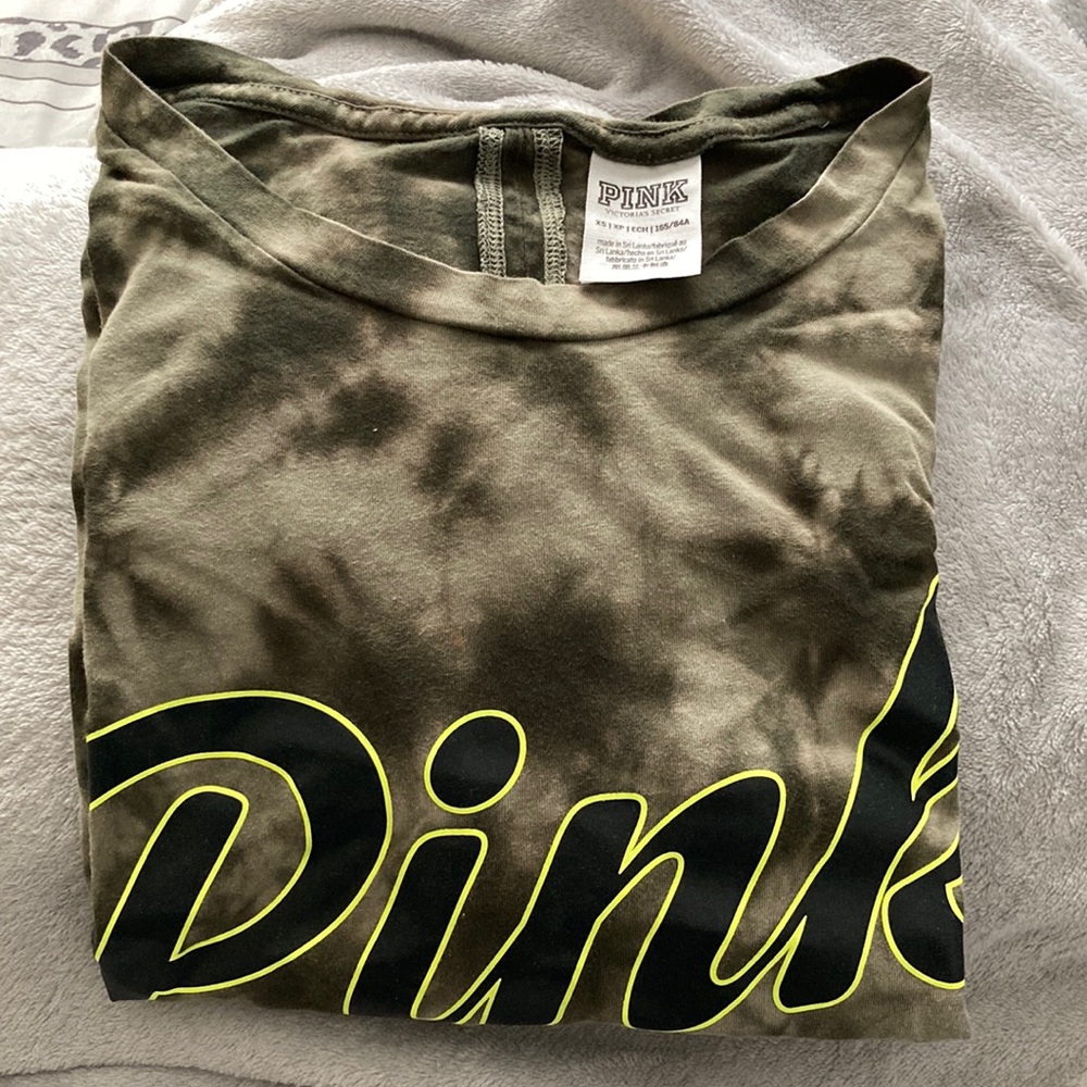 Pink Green tie dye backless t-shirt